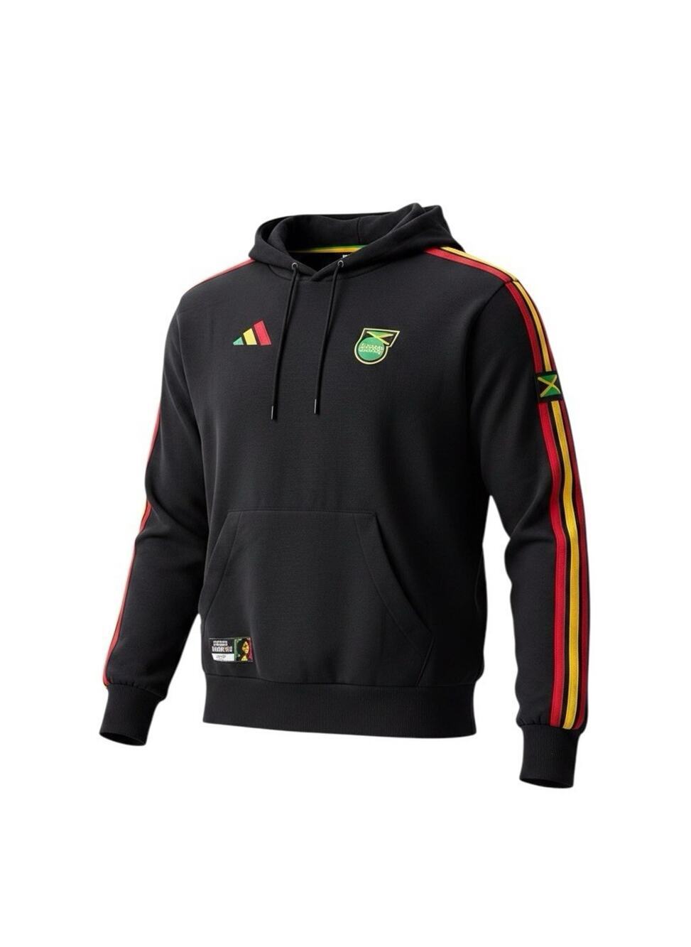 *New* Size M - ADIDAS x BOB MARLEY x JAMAICA Mens Fleece Hoodie Rasta Colors